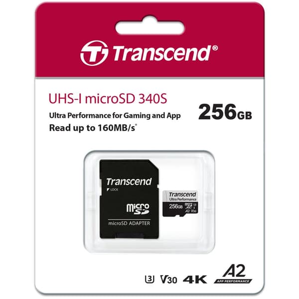 microSDXC 340S 256 GB U3 A2 V30 (R160/W125)