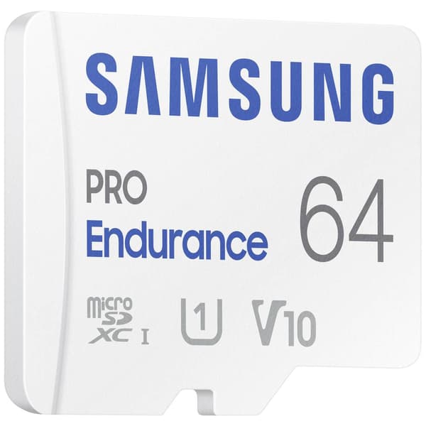 Samsung PRO Endurance microSDXC-Kort 64 GB Class 10, UHS-Class 1 4K-videostöd, inkl. SD-adapter, stötsäker