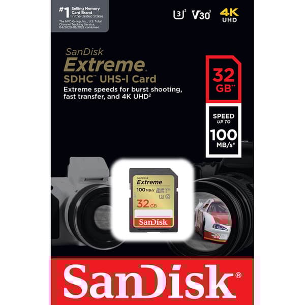 SDHC Extreme 32GB 100MB/s UHS-I C10 V30 U3