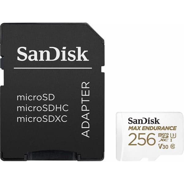 sandisk max endurance microsdhc 256gb kort med adapter svart svart Svart