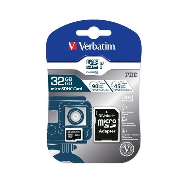 Verbatim Pro 32GB microSDHC UHS Speed Class 3 minneskort