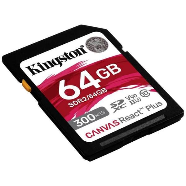 SD-minneskort - Kingston - Canvas React Plus - 64 GB - 300 MB/s - UHS-II U3 V90