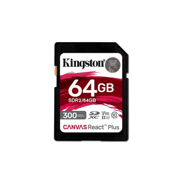 SD-minneskort - Kingston - Canvas React Plus - 64 GB - 300 MB/s - UHS-II U3 V90