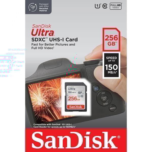 SANDISK Minneskort SDXC Ultra 256GB 150MB/s