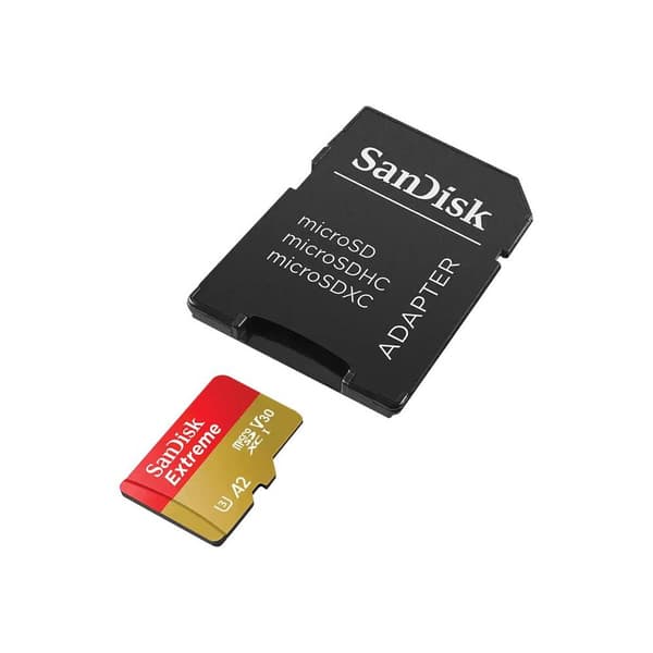 SanDisk Extreme microSD-Kort 64 GB Class 10, UHS-I, v30 Video Speed Class stötsäker, Vattentät