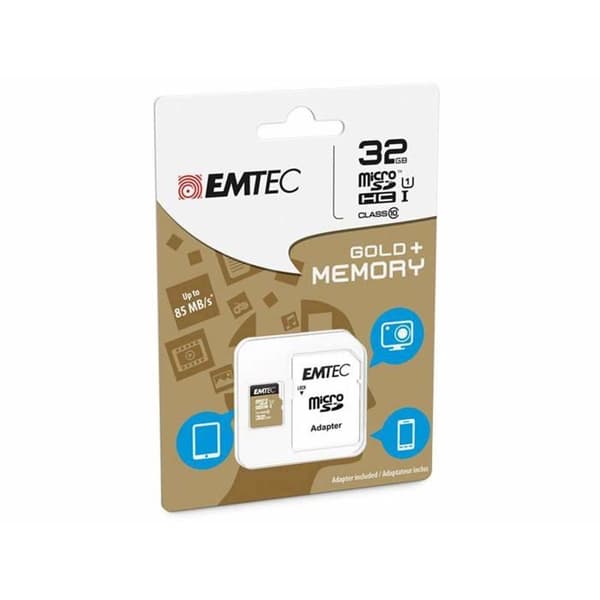 Flashminneskort - EMTEC - Micro SD 32 GB - Klass 10 - Läshastighet upp till 85 MB/s