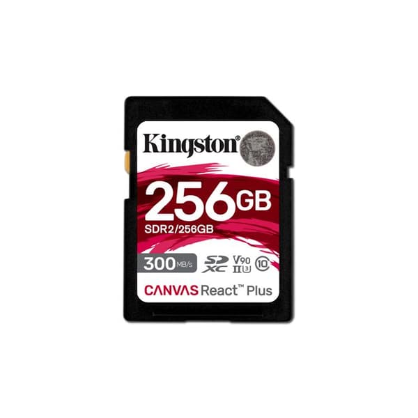Kingston Minneskort SD 256GB Canvas React Plus 300/260 UHS-II U3 - 0740617301977