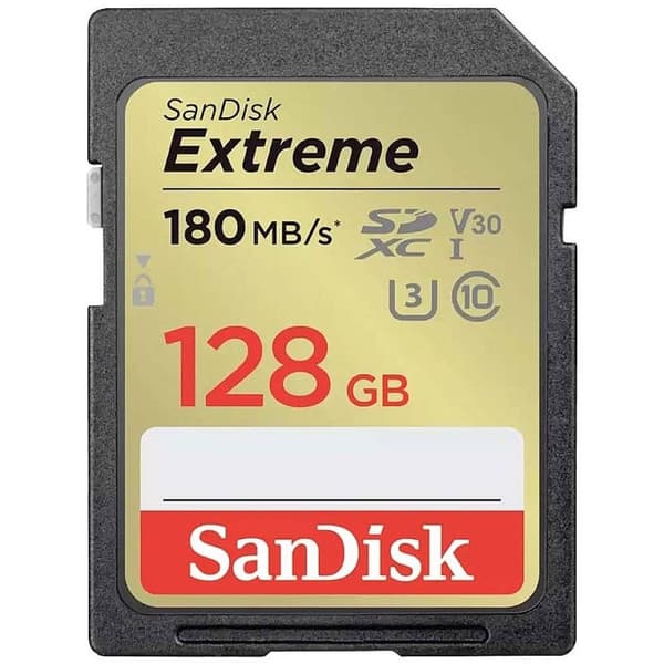 SanDisk Extreme PLUS SDXC-Kort 128 GB UHS-I stötsäker, Vattentät