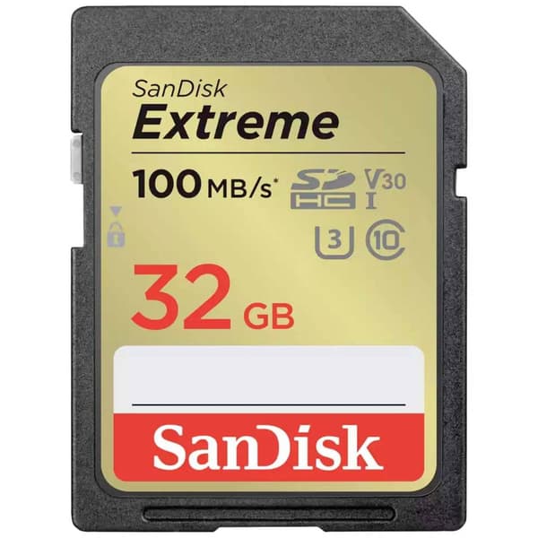 SanDisk Extreme SDXC-Kort 32 GB Class 10 UHS-I stötsäker, Vattentät