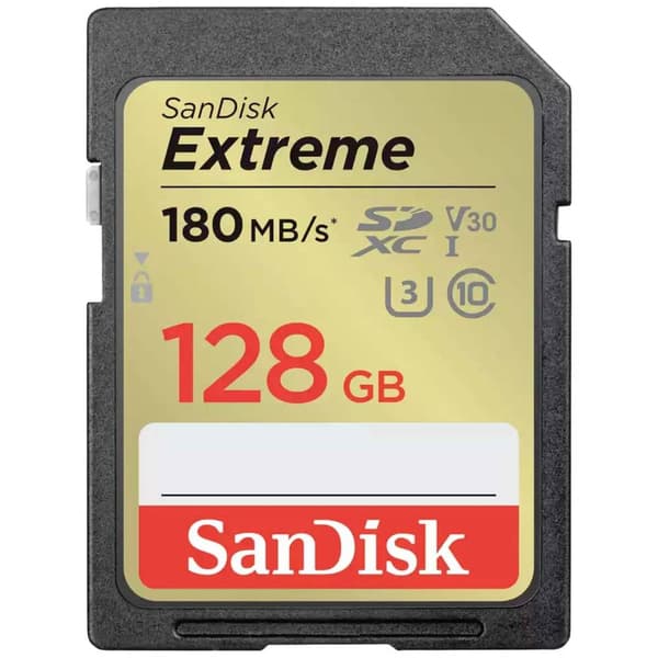 SanDisk Extreme SDXC-Kort 128 GB Class 10 UHS-I stötsäker, Vattentät