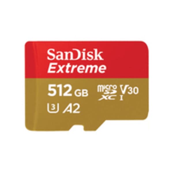 SanDisk Extreme microSDHC-Kort 512 GB Class 10 UHS-I stötsäker, Vattentät