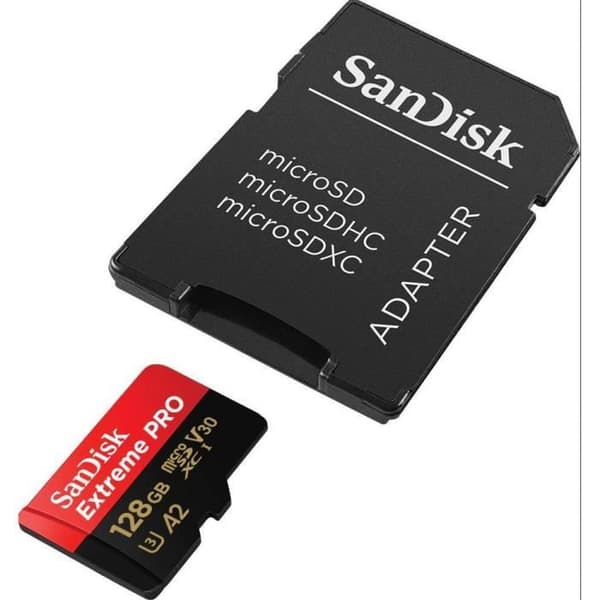 SanDisk Extreme Pro - micro SD Flash-minneskort 128GB micro SDXC Class 10 UHS-I U3 V30 170MB/s A2