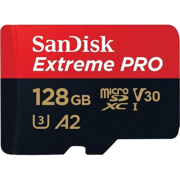 SanDisk Extreme Pro - micro SD Flash-minneskort 128GB micro SDXC Class 10 UHS-I U3 V30 170MB/s A2