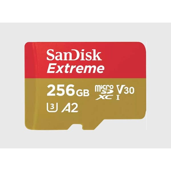 SanDisk Extreme microSDXC-Kort 256 GB Class 10, UHS-I, v30 Video Speed Class stötsäker, Vattentät