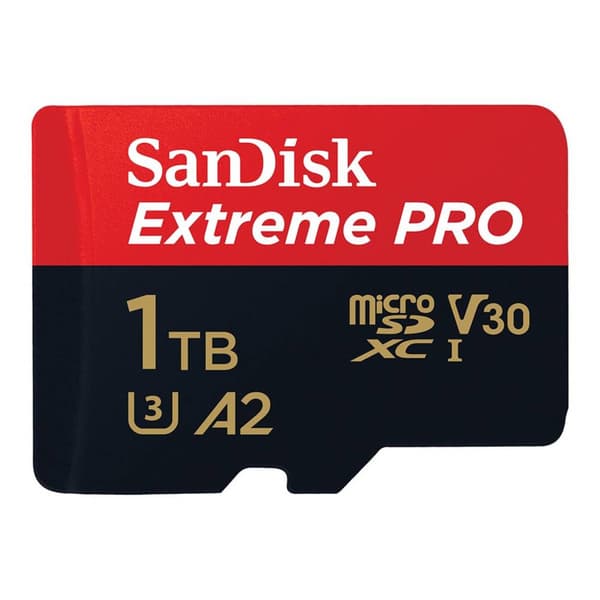SanDisk Extreme PRO microSDXC-Kort 1 TB Class 10, UHS-I, v30 Video Speed Class stötsäker, Vattentät