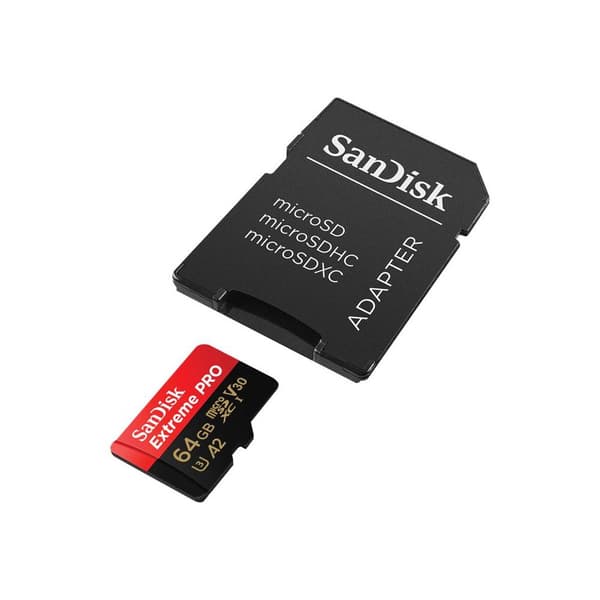 SanDisk Extreme PRO microSDXC-Kort 64 GB Class 10, UHS-I, v30 Video Speed Class stötsäker, Vattentät