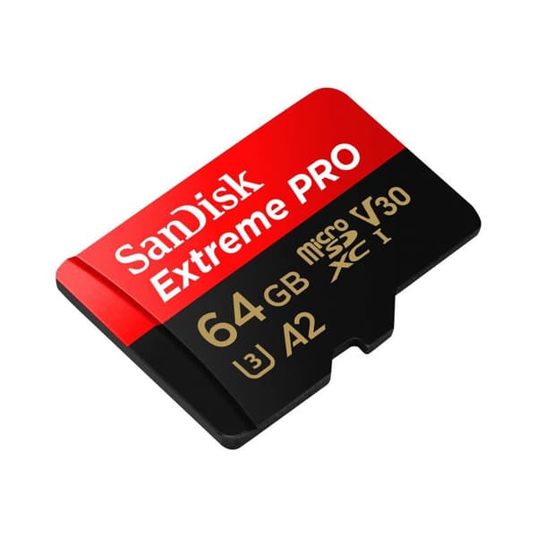 SanDisk Extreme PRO microSDXC-Kort 64 GB Class 10, UHS-I, v30 Video Speed Class stötsäker, Vattentät