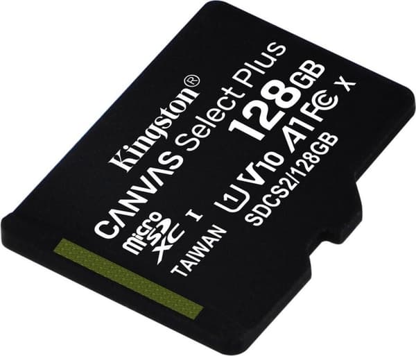 Kingston - Micro SD -muistikortti - Canvas Select Plus - MicroSDXC - 128 Gt - sis. SD-sovitin