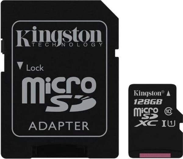 Kingston - Micro SD -muistikortti - Canvas Select Plus - MicroSDXC - 128 Gt - sis. SD-sovitin