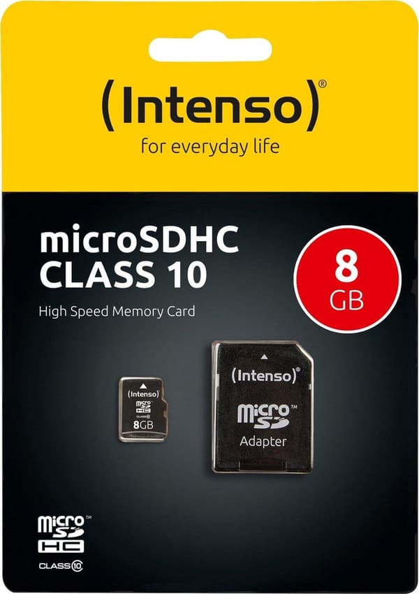 Intenso 8GB Micro SDHC 8GB Micro SDHC Class 10 flashminne