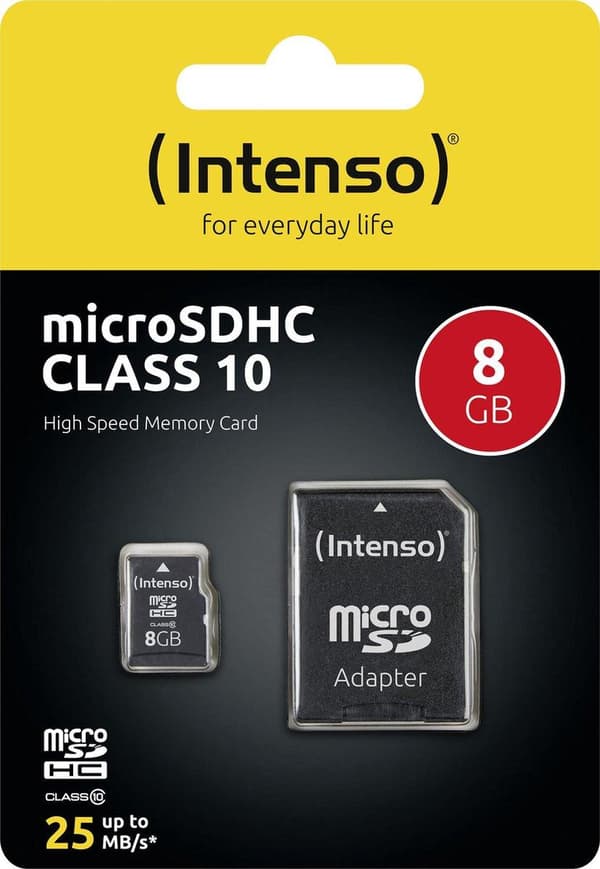 Intenso 8GB Micro SDHC 8GB Micro SDHC Class 10 flashminne