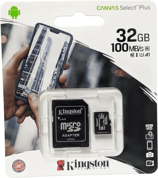 Kingston 32GB microSDHC Class 10 UHS-I + SD-sovitin