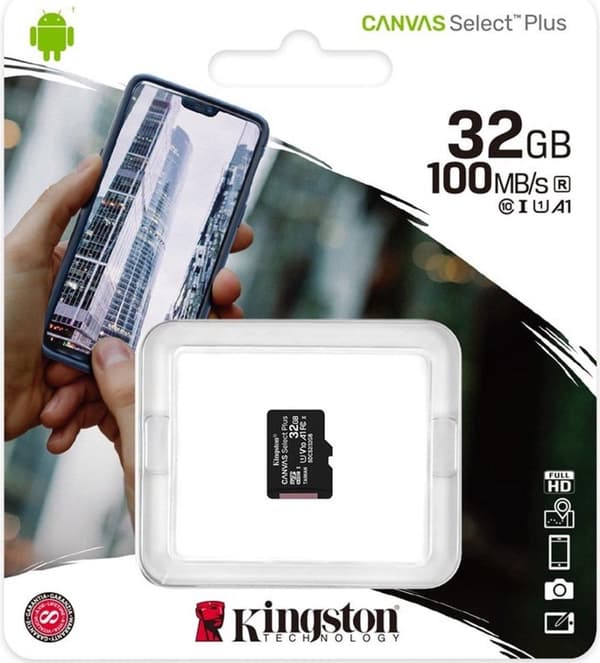 Kingston 32GB microSDHC Class 10 UHS-I + SD-sovitin