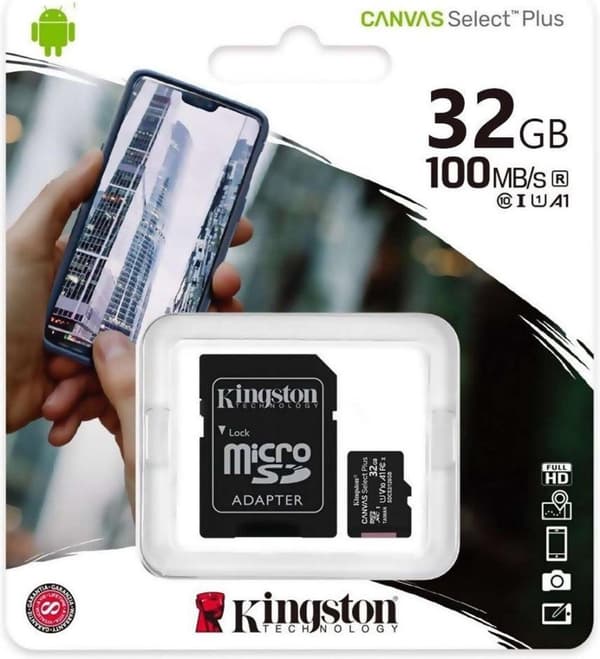 Kingston 32GB microSDHC Class 10 UHS-I + SD-sovitin