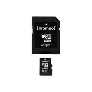 Intenso - Flash-minneskort (microSDHC/SD-adapter ingår) - 32GB - Klass 10 - microSDHC (3413480)