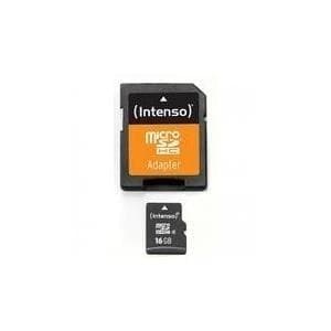 Intenso - Flash-minneskort (microSDHC/SD-adapter ingår) - 16GB - Klass 4 - 140x/34x - microSDHC (3403470)