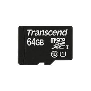 TRANSCEND 64GB MicroSDXC Class10 UHS-1 med adapter (TS64GUSDU1)