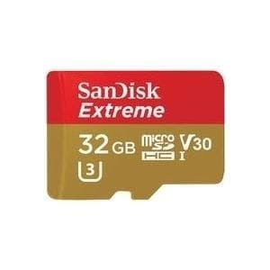 SanDisk Extreme - Flash-minneskort (microSDHC/SD-adapter ingår) - 32GB - A1 / Video Class V30 / UHS-I U3 - microSDHC UHS-I (SDSQXAF-032G-GN6MA)