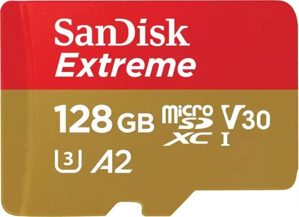 Sandisk Extreme MicroSDXC 128GB - 190/90 mb/s - A2 - V30 - SDA - Rescue Pro DL 1Y - Inklusive SD-adapter