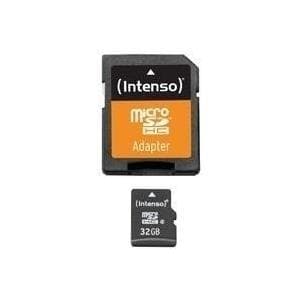 Intenso - Flash-minneskort (microSDHC/SD-adapter ingår) - 32GB - Klass 4 - microSDHC (3403480)