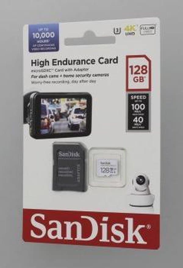 SanDisk microSDXC High Endurance Monitoring 128GB, Klasse 10, 100MB/s + SD-adapter