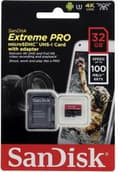 Miniatyrbild 5 av 5: SanDisk Extreme Pro Micro SDHC 32GB - 100mb / 90mb - U3 V30 A1 - med adapter