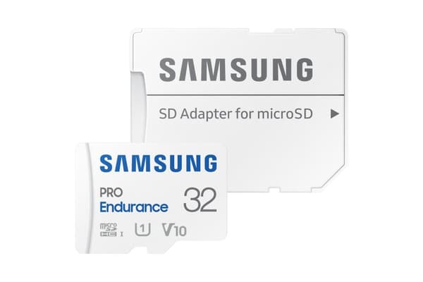 Samsung PRO Endurance MB-MJ32KA - Flash-minneskort (microSDHC/SD-adapter ingår) - 32GB - Video Class V10 / UHS-I U1 / Class10 - microSDHC UHS-I - vit