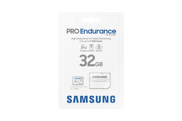 Samsung PRO Endurance MB-MJ32KA - Flash-minneskort (microSDHC/SD-adapter ingår) - 32GB - Video Class V10 / UHS-I U1 / Class10 - microSDHC UHS-I - vit