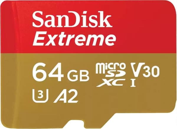 SanDisk Extreme MicroSDXC 64GB - 170MB/s - Inkluderar SD-adapter - Inkluderar SD-adapter