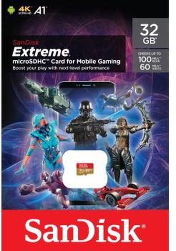 SanDisk microSDHC Extreme 32GB (A1/V30/U3/UHS-I/W60/R100) "Mobilspil"