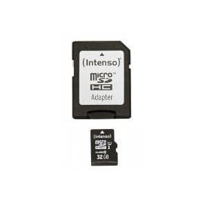 Intenso Premium - Flash-hukommelseskort (microSDHC/SD-adapter inkluderet) - 32GB - UHS Class 1 / Class10 - microSDHC UHS-I (3423480)