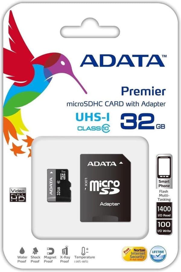 ADATA Premier Micro SDHC UHS-I U1 Class10 32GB 32GB Micro SDHC Class 10 Flash-minne