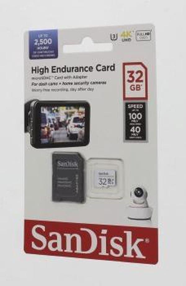 SanDisk microSDHC High Endurance Monitoring 32GB, Class 10, 100MB/s + SD-adapter