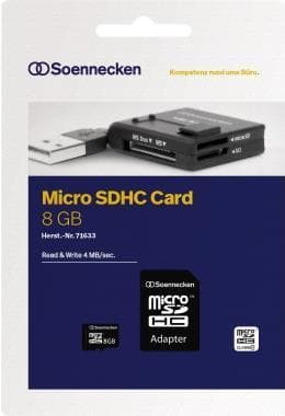 Soennecken minneskort 71633 micro SDHC adapter Klass 10 8GB (71633)