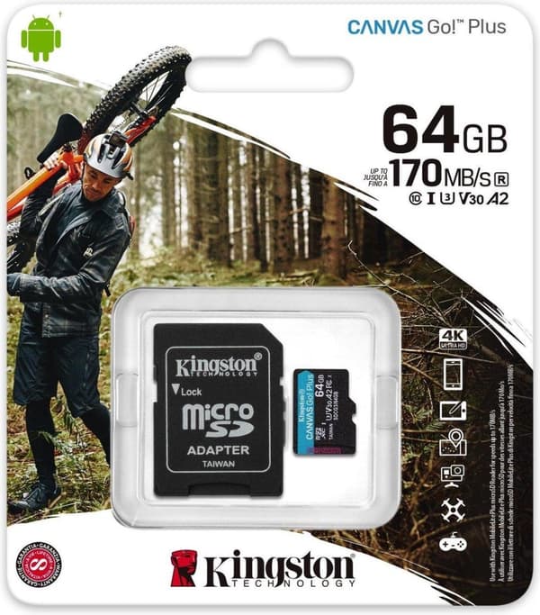 Micro SD hukommelseskort med adapter Kingston SDCG3 Sort