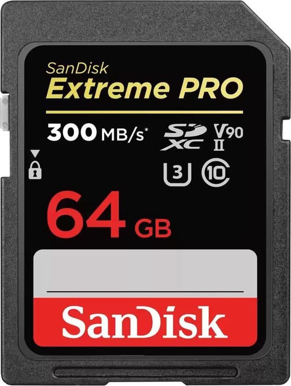 SanDisk - SDXC Extreme Pro SD-kort 64 GB - UHS-II - 300MB/s