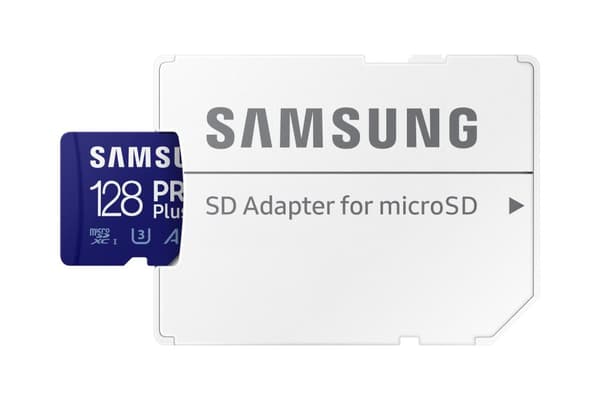 Samsung PRO Plus 128GB microSDXC UHS-I U3 160MB/s Full HD & 4K UHD-minneskort med USB-kortläsare (MB-MD128KB/WW)