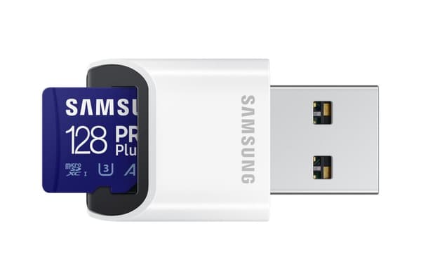 Samsung PRO Plus 128GB microSDXC UHS-I U3 160MB/s Full HD & 4K UHD-minneskort med USB-kortläsare (MB-MD128KB/WW)