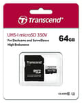 Miniatyrbild 3 av 5: Transcend 350V - Flash-minneskort (SD-adapter ingår) - 64GB - UHS-I U1 / Class10 - microSDXC UHS-I