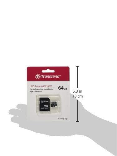 Transcend 350V - Flash-minneskort (SD-adapter ingår) - 64GB - UHS-I U1 / Class10 - microSDXC UHS-I